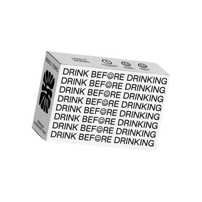 Box of Seoul Tonic with 'Drink Before Drinking' text on a white background